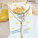#0 juego cadena dia flor amarilla incluye el carton