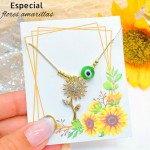 #0 cadena flor amarilla con ojo turco