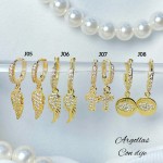 #B j Zarcillos piedras lagar lujos baño oro18k  