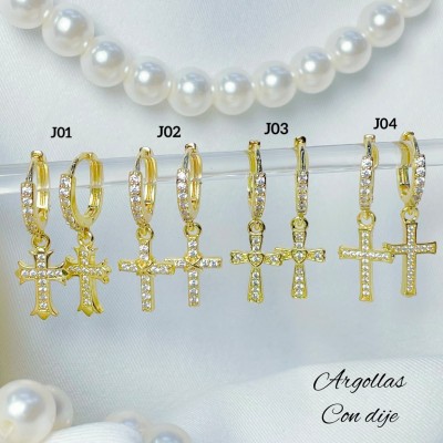 #B j Zarcillos piedras lagar lujos baño oro18k  