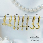 #B j Zarcillos piedras lagar lujos baño oro18k  