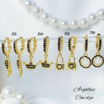 #B j Zarcillos piedras lagar lujos baño oro18k  