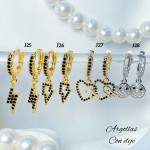 #B j Zarcillos piedras lagar lujos baño oro18k  