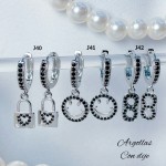 #B j Zarcillos piedras lagar lujos baño oro18k  