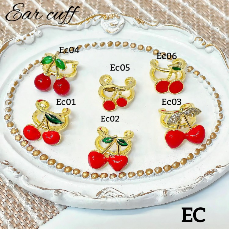 #Ear cuff Cereza oro chino 