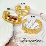 #0 pulsera rigida elegante en acero 
