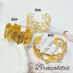 #0 pulsera rigida elegante en acero 