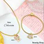 #1 juego cadena con pulsera gold field