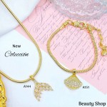 #1 juego cadena con pulsera gold field