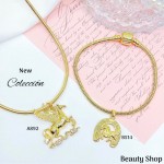 #1 juego cadena con pulsera gold field
