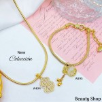 #1 juego cadena con pulsera gold field