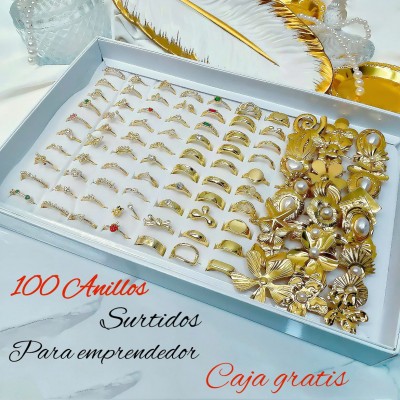 Super promocion 100 anillos surtidos por 100$ (te regalamos la cajita de anillo)