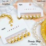 #01 Set de argolla elegante gold field #mp #01 Set de argolla elegante gold field #mp