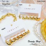 #01 Set de argolla elegante gold field #mp #01 Set de argolla elegante gold field #mp