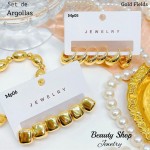 #01 Set de argolla elegante gold field #mp #01 Set de argolla elegante gold field #mp