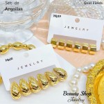 #01 Set de argolla elegante gold field #mp #01 Set de argolla elegante gold field #mp