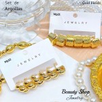 #01 Set de argolla elegante gold field #mp #01 Set de argolla elegante gold field #mp