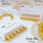 #01 Set de argolla elegante gold field #mp #01 Set de argolla elegante gold field #mp