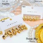 #01 Set de argolla elegante gold field #mp #01 Set de argolla elegante gold field #mp