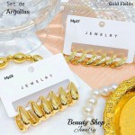 #01 Set de argolla elegante gold field #mp #01 Set de argolla elegante gold field #mp