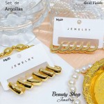 #01 Set de argolla elegante gold field #mp #01 Set de argolla elegante gold field #mp