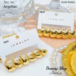 #01 Set de argolla elegante gold field #mp #01 Set de argolla elegante gold field #mp