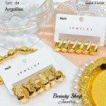 #01 Set de argolla elegante gold field #mp #01 Set de argolla elegante gold field #mp