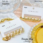 #01 Set de argolla elegante gold field #mp #01 Set de argolla elegante gold field #mp