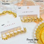 #01 Set de argolla elegante gold field #mp #01 Set de argolla elegante gold field #mp