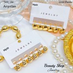 #01 Set de argolla elegante gold field #mp #01 Set de argolla elegante gold field #mp