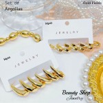 #01 Set de argolla elegante gold field #mp #01 Set de argolla elegante gold field #mp