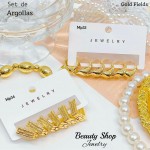 #01 Set de argolla elegante gold field #mp #01 Set de argolla elegante gold field #mp