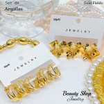 #01 Set de argolla elegante gold field #mp #01 Set de argolla elegante gold field #mp