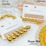 #01 Set de argolla elegante gold field #mp #01 Set de argolla elegante gold field #mp