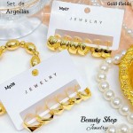 #01 Set de argolla elegante gold field #mp #01 Set de argolla elegante gold field #mp