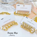 #01 Set de argolla elegante gold field #mp #01 Set de argolla elegante gold field #mp