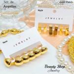 #01 Set de argolla elegante gold field #mp #01 Set de argolla elegante gold field #mp