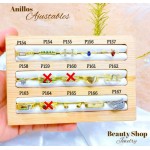 #A Anillos ajustable Baño oro 18 k  p