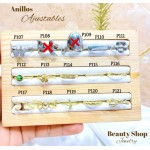 #A Anillos ajustable Baño oro 18 k  p