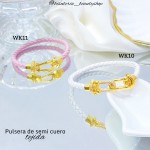 pulsera en tendencia trenzada con semi cuero