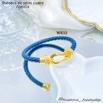 pulsera en tendencia trenzada con semi cuero