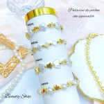 pulsera perla con figura oro chino 