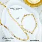 cadena y pulsera de caballero acero inoxidable