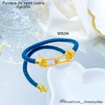 pulsera en tendencia trenzada con semi cuero