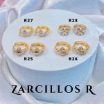 #R Argolla piedras blanco (&5) precio Neto 