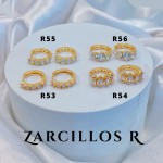 #R Argolla piedras blanco (&5) precio Neto 