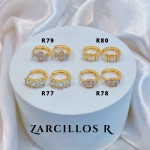 #R Argolla piedras blanco (&5) precio Neto 