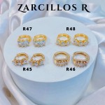 #R Argolla piedras blanco (&5) precio Neto 