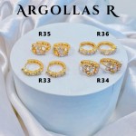 #R Argolla piedras blanco (&5) precio Neto 