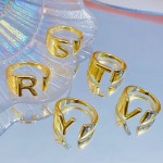 anillo de letra oro chino lujos 8.50&